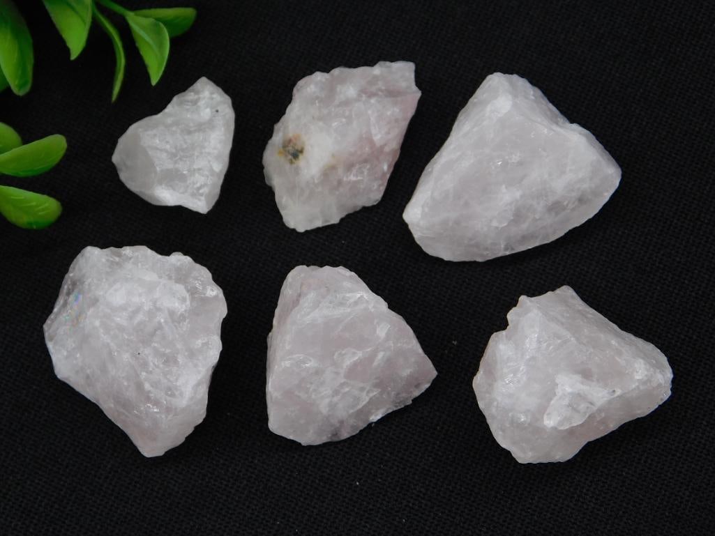 6 Rough Rose Quartz Rock Stone Lapidary Specimen: 6 Rough Rose Quartz Rock Stone Lapidary Specimen