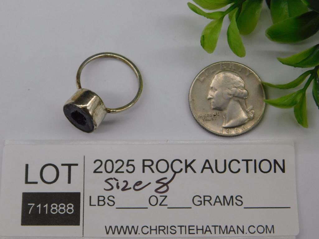Sterling Silver Ring With Stone Inclusion - 2