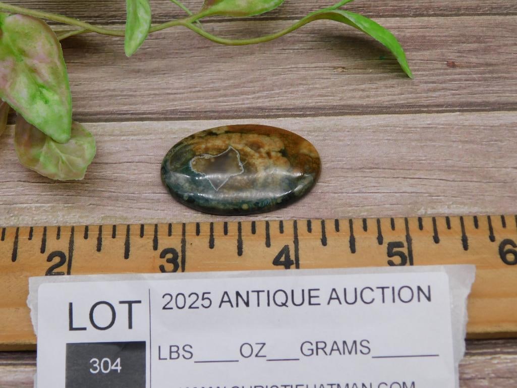 Oval-Shaped Polished Stone Cabochon - 2