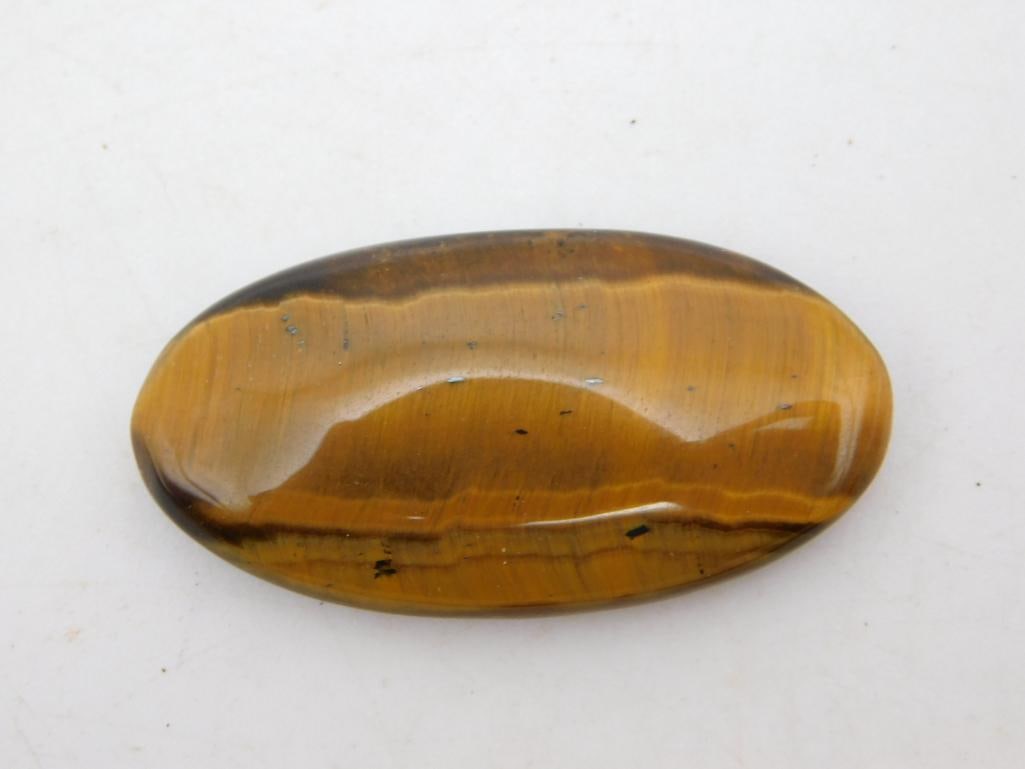 TIGERS EYE CABOCHON ROCK STONE LAPIDARY SPECIMEN: TIGERS EYE CABOCHON ROCK STONE LAPIDARY SPECIMEN