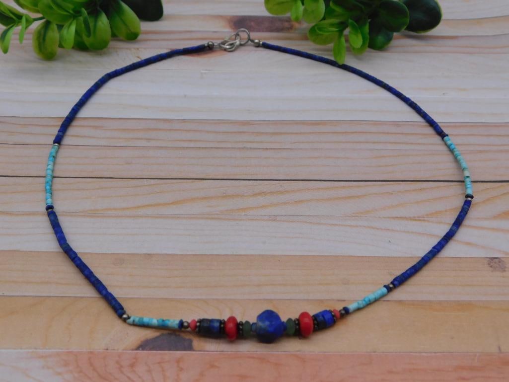 MIXED STONE NECKLACE ROCK STONE LAPIDARY SPECIMEN: MIXED STONE NECKLACE ROCK STONE LAPIDARY SPECIMEN