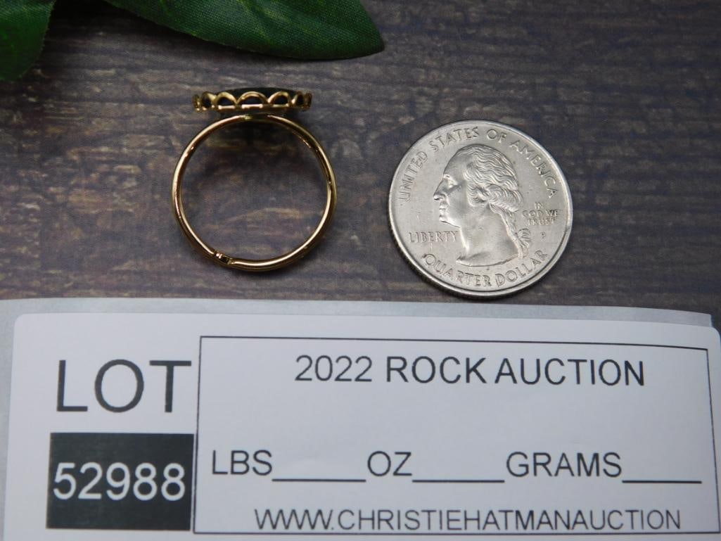 ABALONE STONE RING ROCK STONE LAPIDARY SPECIMEN - 2