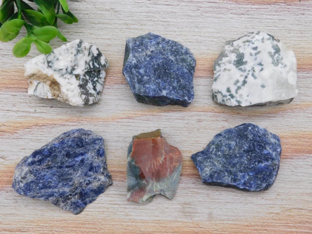 MIXED LOT ROCK STONE LAPIDARY SPECIMEN: MIXED LOT ROCK STONE LAPIDARY SPECIMEN