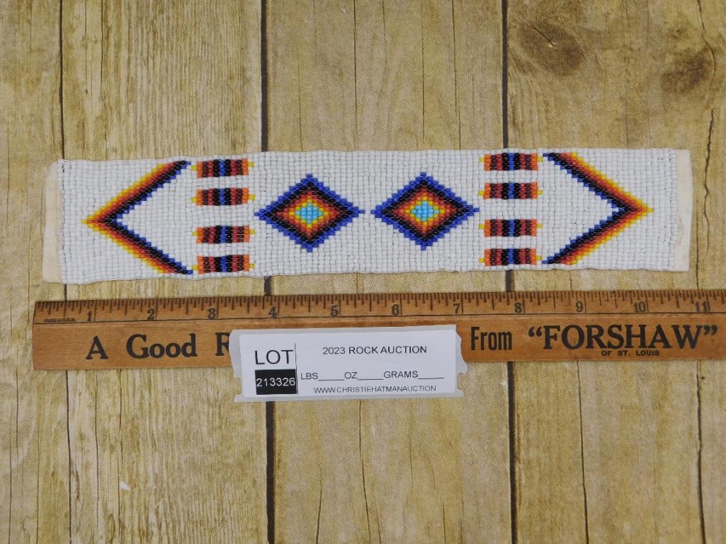 SEED BEAD NATIVE AMERICAN DESIGN BAND - 2