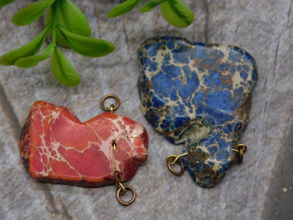 IMPRESSION JASPER PENDANTS ROCK STONE LAPIDARY SPECIMEN (1 of 2)