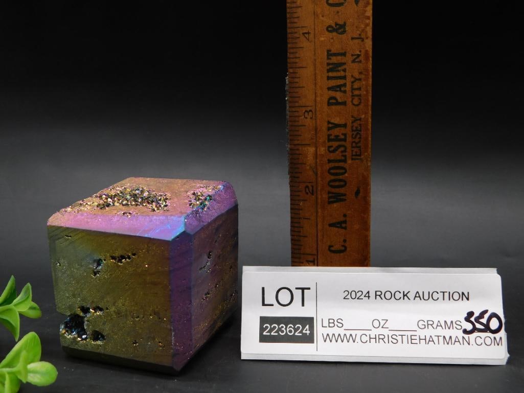 RAINBOW TITANIUM CUBE ROCK STONE LAPIDARY SPECIMEN - 2