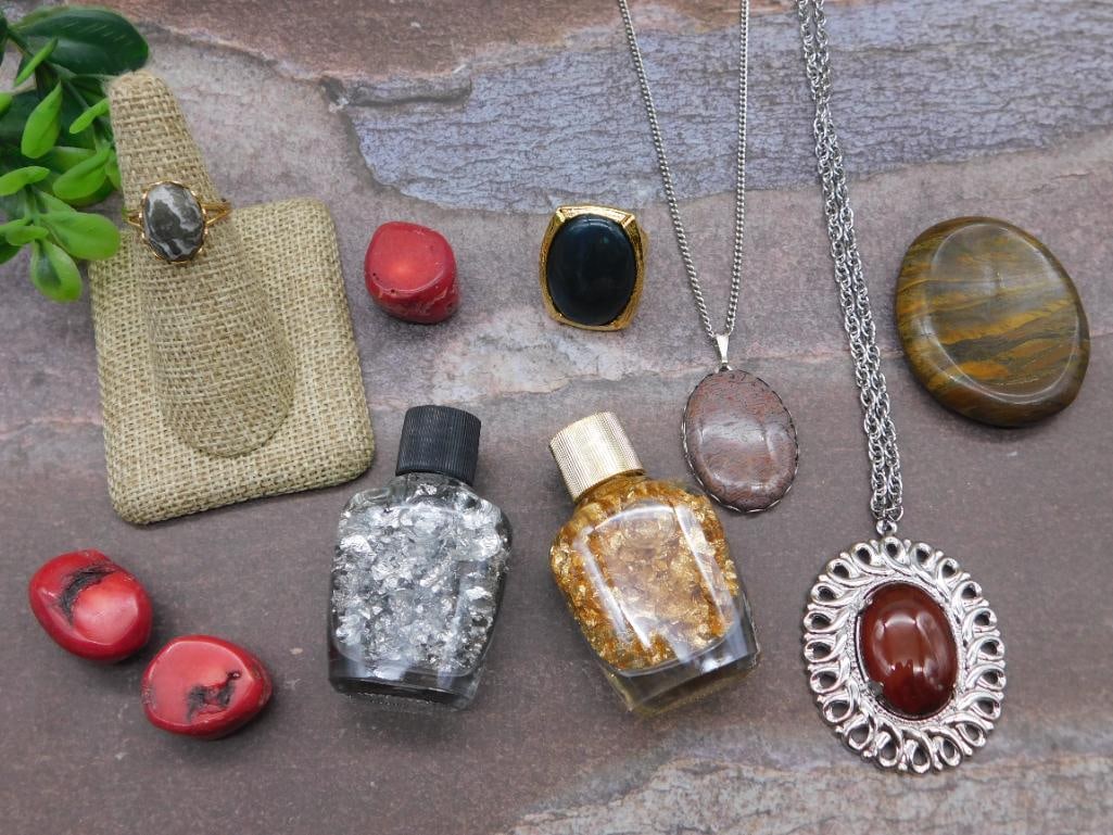 MIXED LOT ROCK STONE LAPIDARY SPECIMEN: MIXED LOT ROCK STONE LAPIDARY SPECIMEN