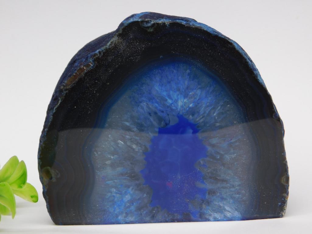 Blue Agate Half Rock Stone Lapidary Specimen (1 of 2)