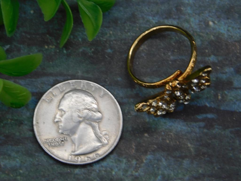 RHINESTONE BUTTERFLY RING - 2