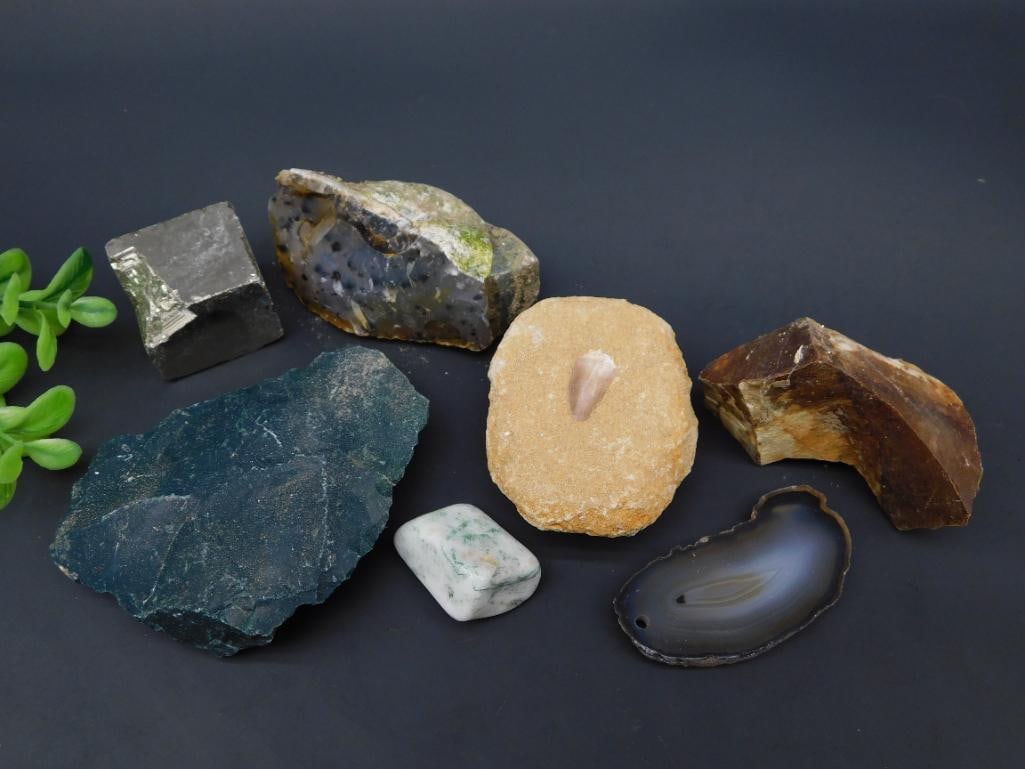 MIXED LOT ROCK STONE LAPIDARY SPECIMEN: MIXED LOT ROCK STONE LAPIDARY SPECIMEN
