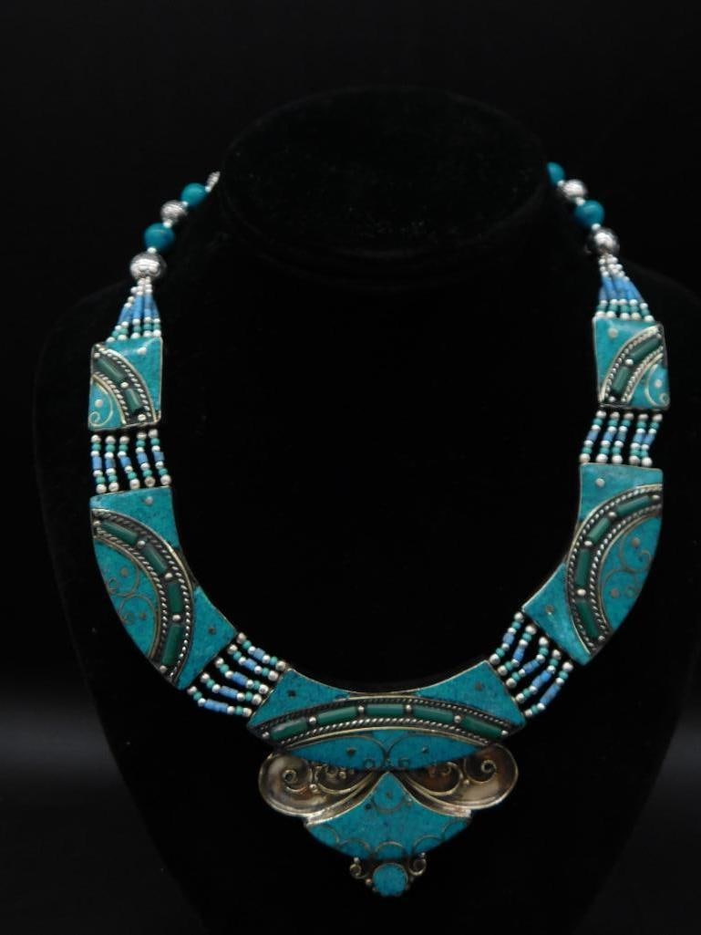 TURQUOISE NECKLACE ROCK STONE LAPIDARY SPECIMEN (1 of 3)