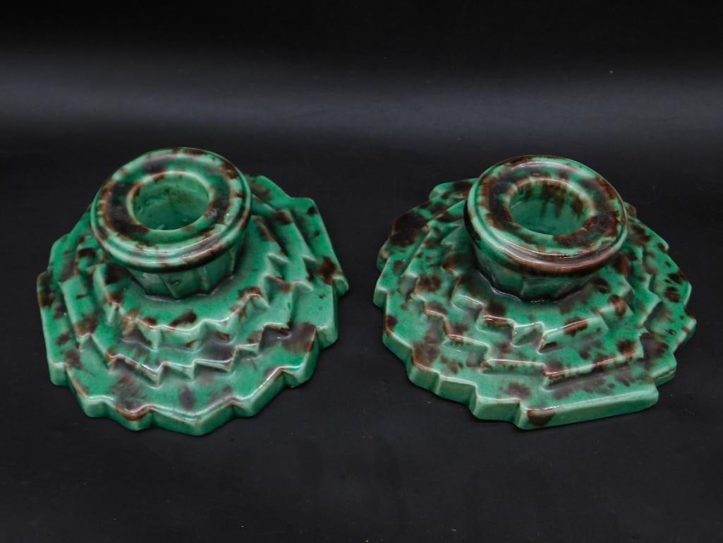 VINTAGE JAPANESE CANDLESTICKS POTTER ANTIQUE (1 of 3)