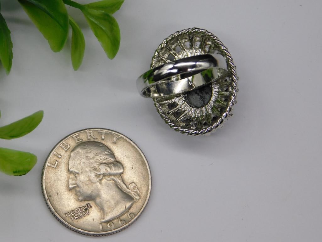 SNOWFLAKE OBSIDIAN RING ROCK STONE LAPIDARY SPECIMEN - 2