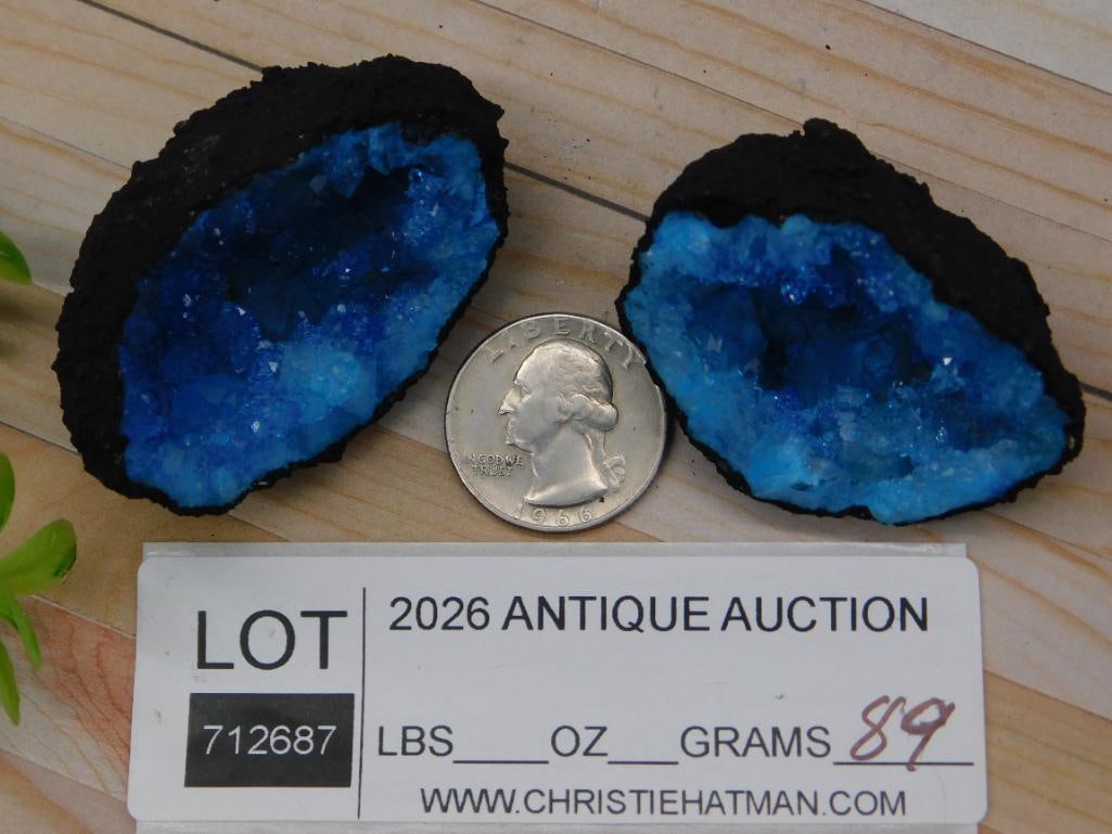 BLUE GEODE ROCK STONE LAPIDARY SPECIMEN - 2
