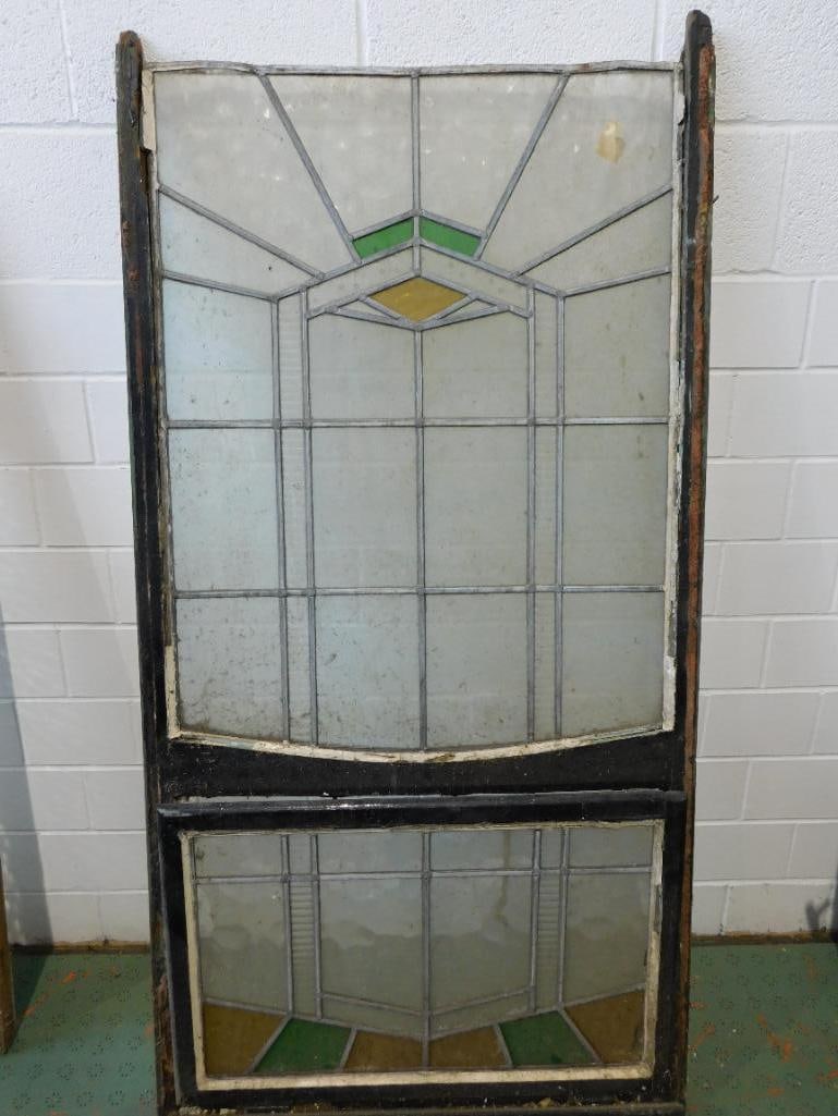 ARCHITECTURAL STAINED GLASS WINDOW ART VINTAGE ANTIQUE (1 of 3)