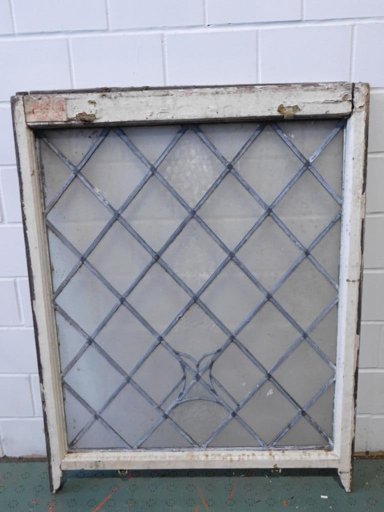 ARCHITECTURAL STAINED GLASS WINDOW ART VINTAGE ANTIQUE (1 of 2)