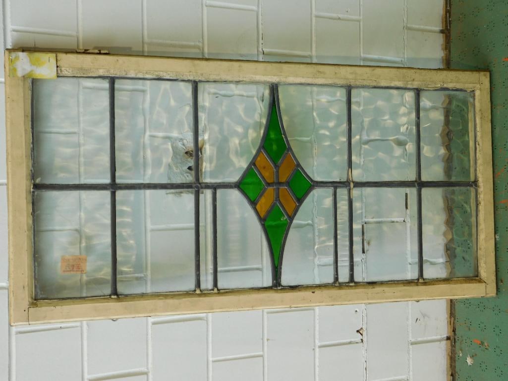 ARCHITECTURAL STAINED GLASS WINDOW ART VINTAGE ANTIQUE (1 of 4)