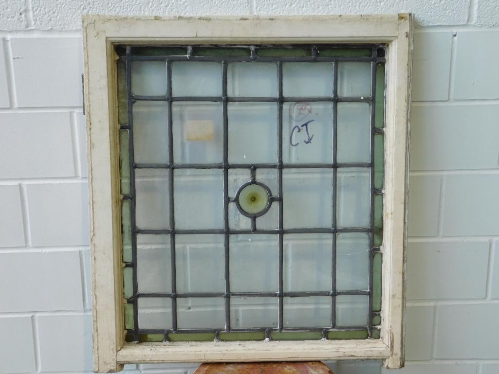 ARCHITECTURAL STAINED GLASS WINDOW ART VINTAGE ANTIQUE (1 of 3)