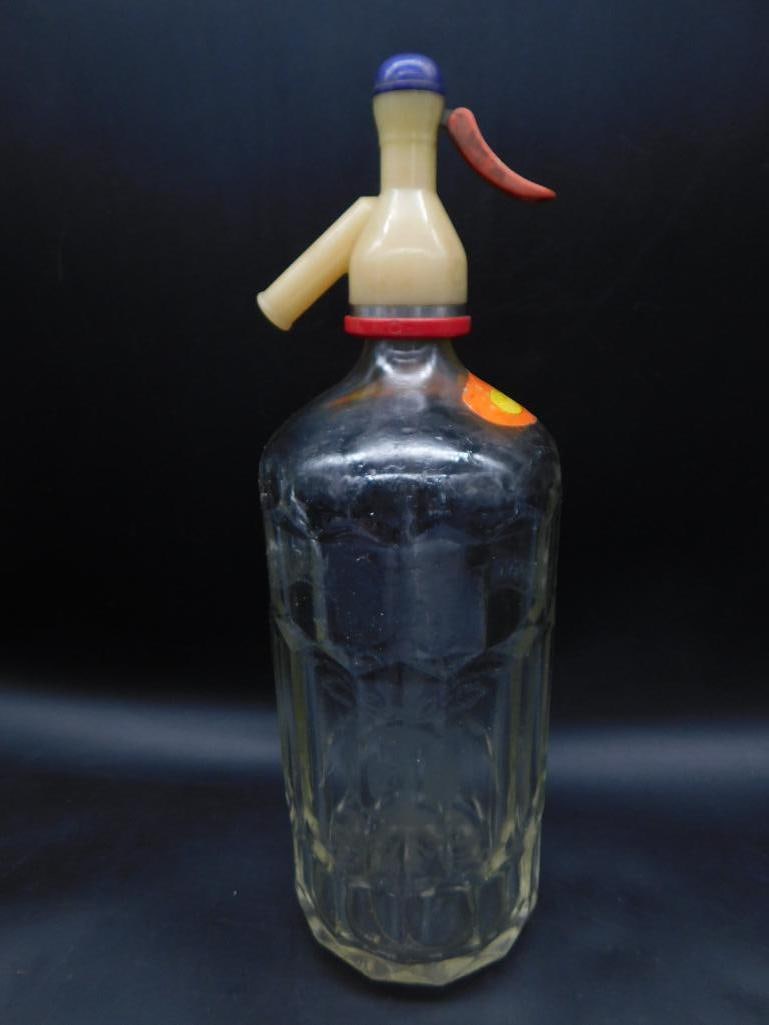 VINTAGE SODA WATER SELTZER BOTTLE GLASS SYPHON SIPHON ANTIQUE: VINTAGE SODA WATER SELTZER BOTTLE GLASS SYPHON SIPHON ANTIQUE