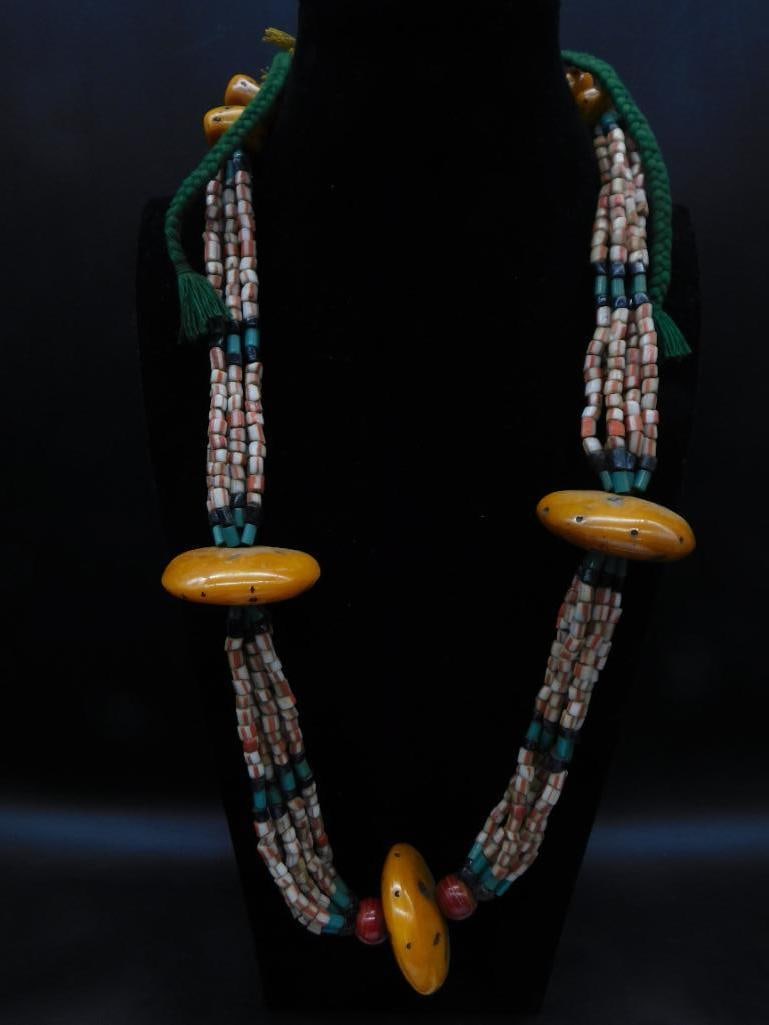 AFRICAN TRADE BEAD CEREMONIAL ORNATE NECKLACE (1 of 3)