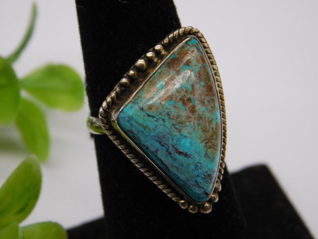 STERLING SILVER TURQUOISE RING ROCK STONE LAPIDARY SPECIMEN (1 of 3)
