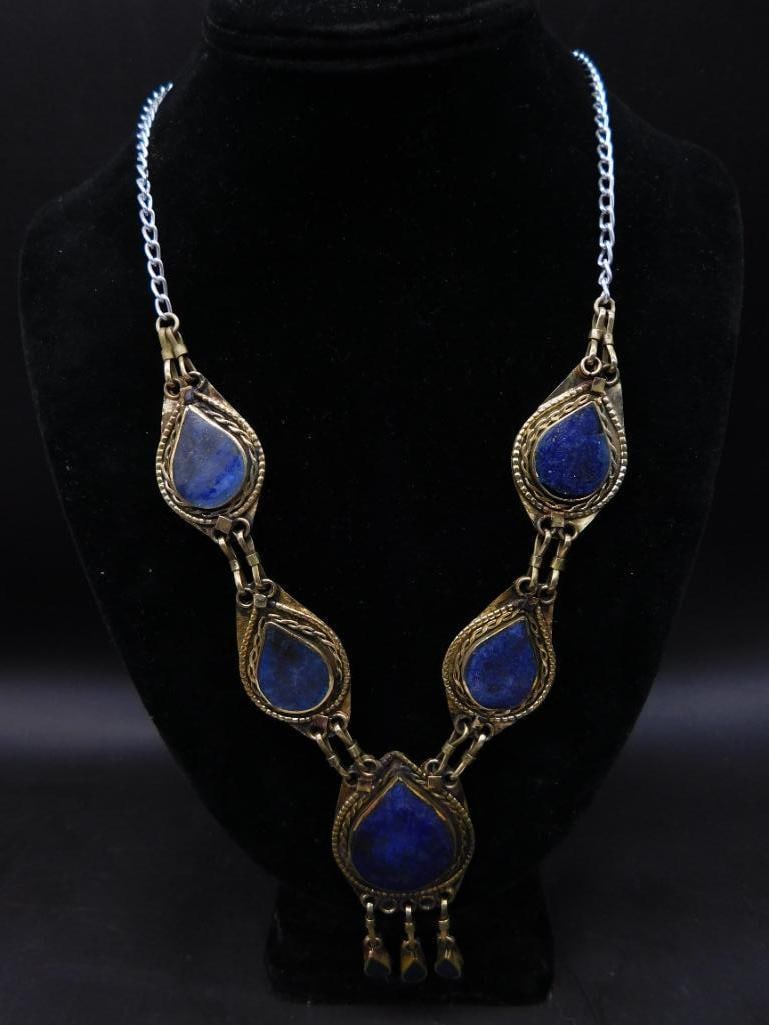 LAPIS LAZULI NECKLACE ROCK STONE LAPIDARY SPECIMEN (1 of 3)