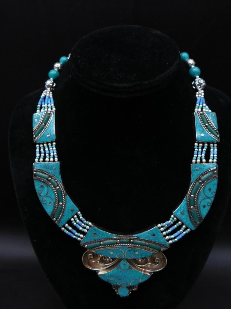 TURQUOISE NECKLACE ROCK STONE LAPIDARY SPECIMEN (1 of 3)