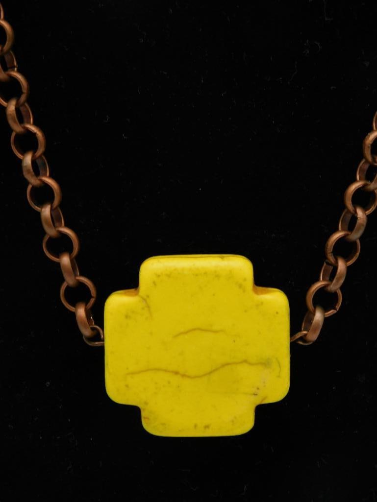 STONE AND COPPER NECKLACE ROCK STONE LAPIDARY SPECIMEN: STONE AND COPPER NECKLACE ROCK STONE LAPIDARY SPECIMEN