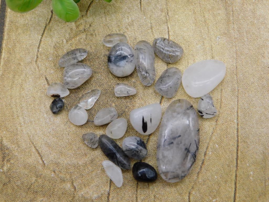 TOURMALINE IN QUARTZ ROCK STONE LAPIDARY SPECIMEN: TOURMALINE IN QUARTZ ROCK STONE LAPIDARY SPECIMEN