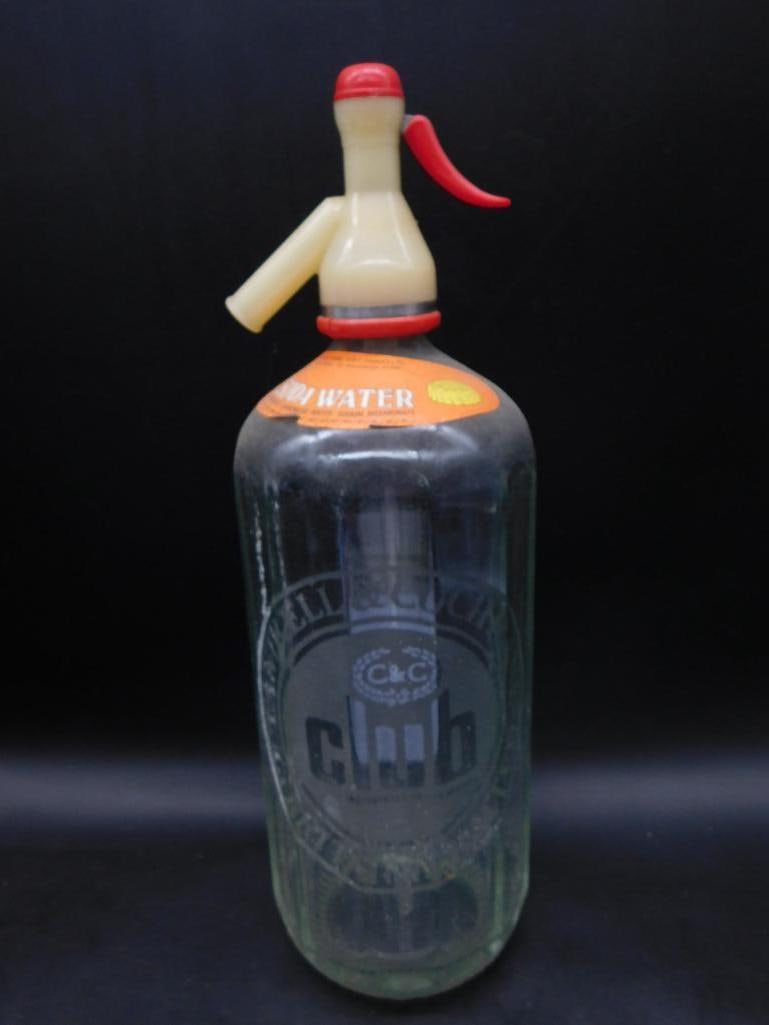 VINTAGE SODA WATER SELTZER BOTTLE SIPHON SYPHON GLASS MID-CENTURY ANTIQUE: VINTAGE SODA WATER SELTZER BOTTLE SIPHON SYPHON GLASS MID-CENTURY ANTIQUE