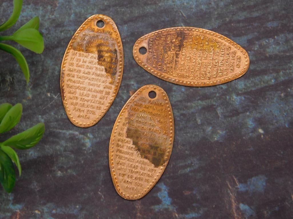 THE LORDS PRAYER PRESSED PENNY COIN LOT OF 3: THE LORDS PRAYER PRESSED PENNY COIN LOT OF 3