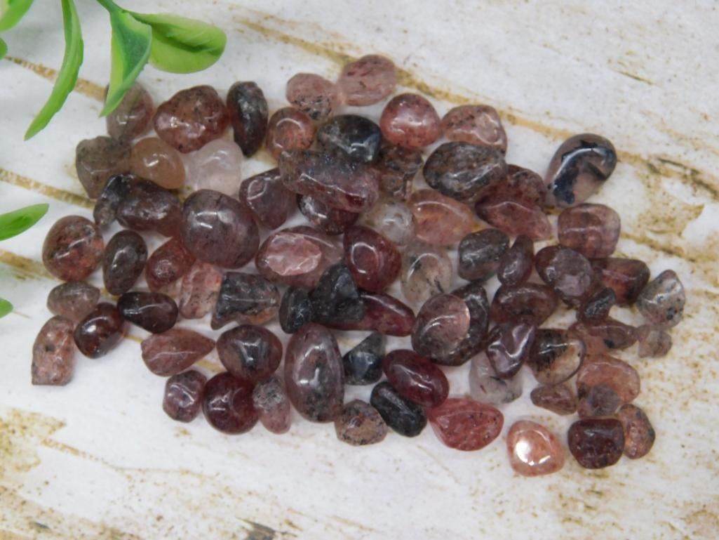20 Grams of Strawberry Quartz Tumbled Stones: 20 Grams of Strawberry Quartz Tumbled Stones
