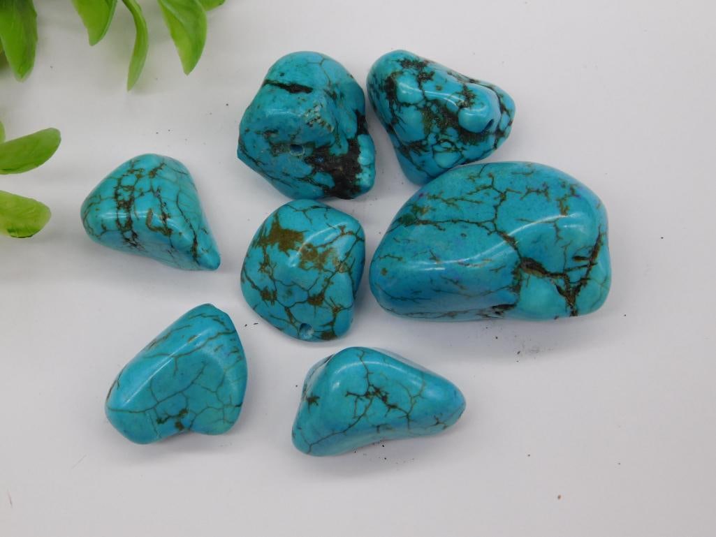 TURQUOISE NUGGET BEADS ROCK STONE LAPIDARY SPECIMEN (1 of 2)