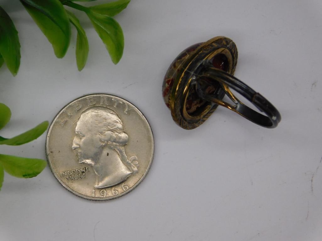 BRECCIATED JASPER RING ROCK STONE LAPIDARY SPECIMEN - 2