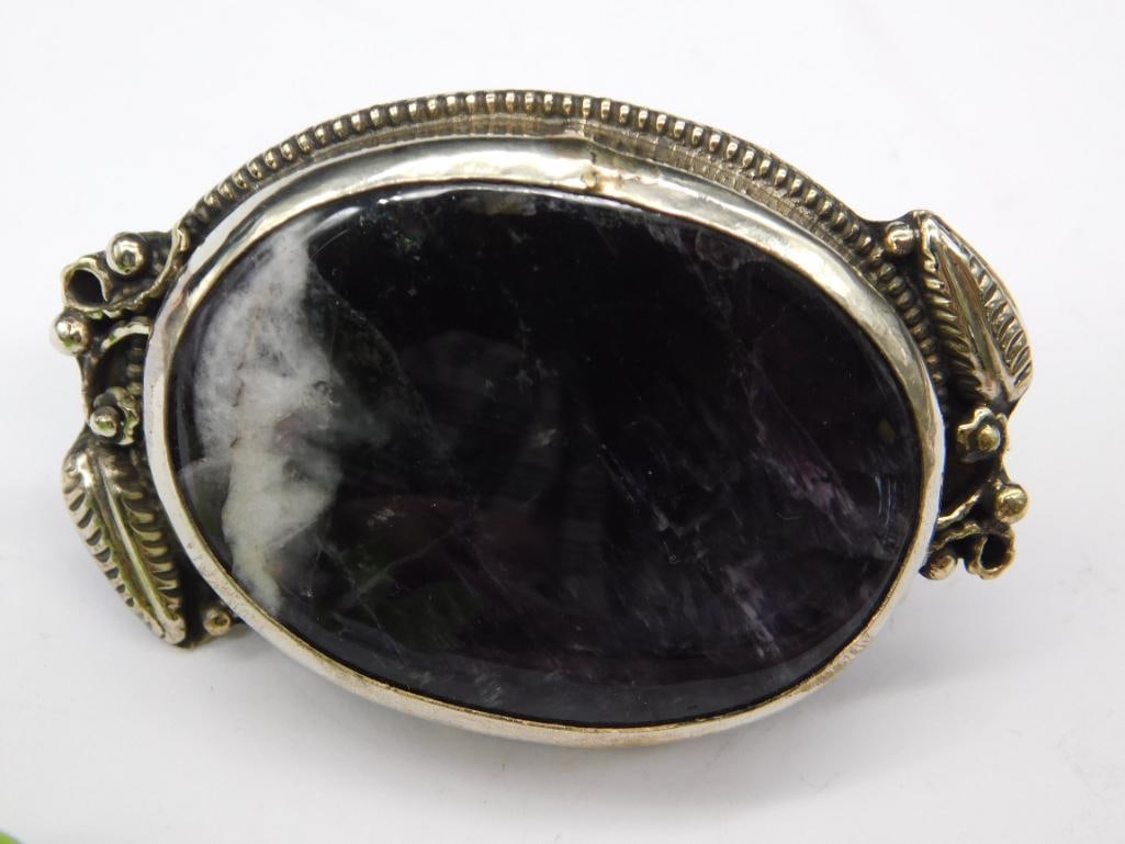 AMETHYST ADJUSTABLE STATEMENT RING ROCK STONE LAPIDARY SPECIMEN - 3