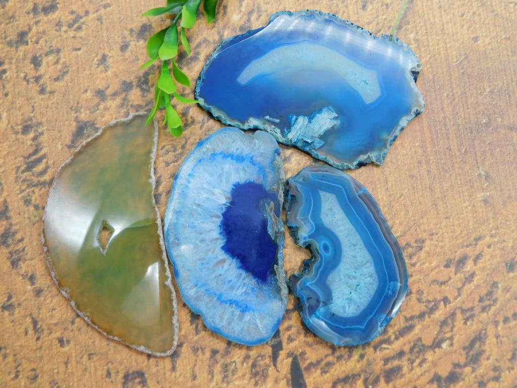 AGATE SLICES ROCK STONE LAPIDARY SPECIMEN: AGATE SLICES ROCK STONE LAPIDARY SPECIMEN