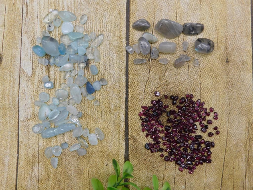 AQUAMRINE GARNET TOURMALINE IN QUARTZ ROCK STONE LAPIDARY SPECIMEN: AQUAMRINE GARNET TOURMALINE IN QUARTZ ROCK STONE LAPIDARY SPECIMEN