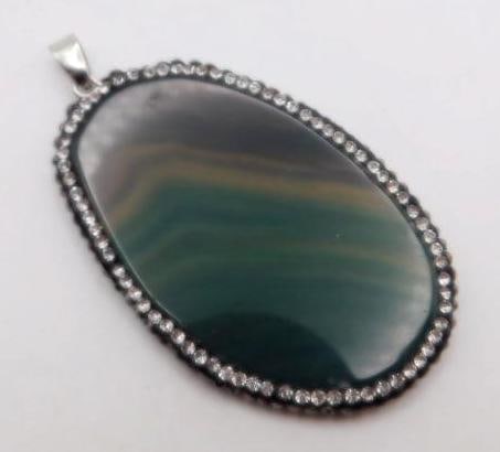 AGATE SLICE PENDANT ROCK STONE LAPIDARY SPECIMEN: AGATE SLICE PENDANT ROCK STONE LAPIDARY SPECIMEN