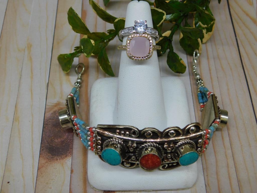 MIXED JEWELRY LOT ROCK STONE LAPIDARY SPECIMEN: MIXED JEWELRY LOT ROCK STONE LAPIDARY SPECIMEN