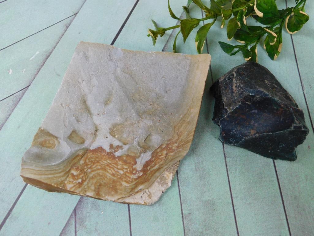 MIXED LOT ROCK STONE LAPIDARY SPECIMEN: MIXED LOT ROCK STONE LAPIDARY SPECIMEN