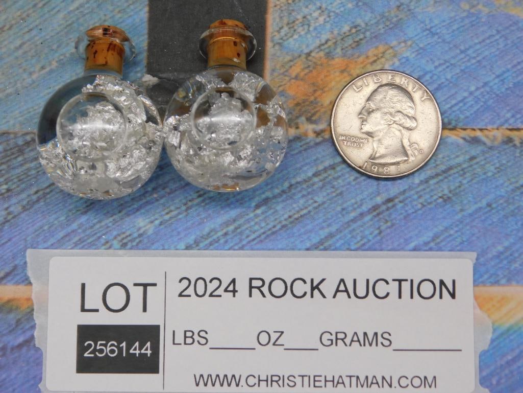 SILVER FLAKES IN BOTTLES ROCK STONE LAPIDARY SPECIMEN - 2