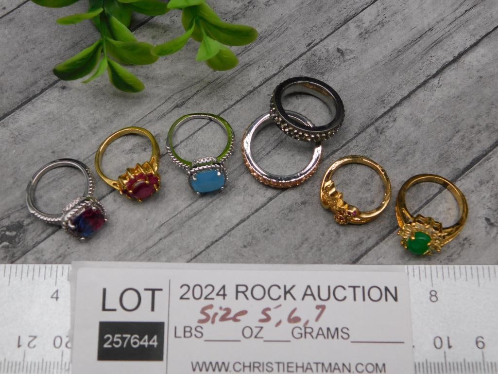 STONE RINGS ROCK STONE LAPIDARY SPECIMEN - 4