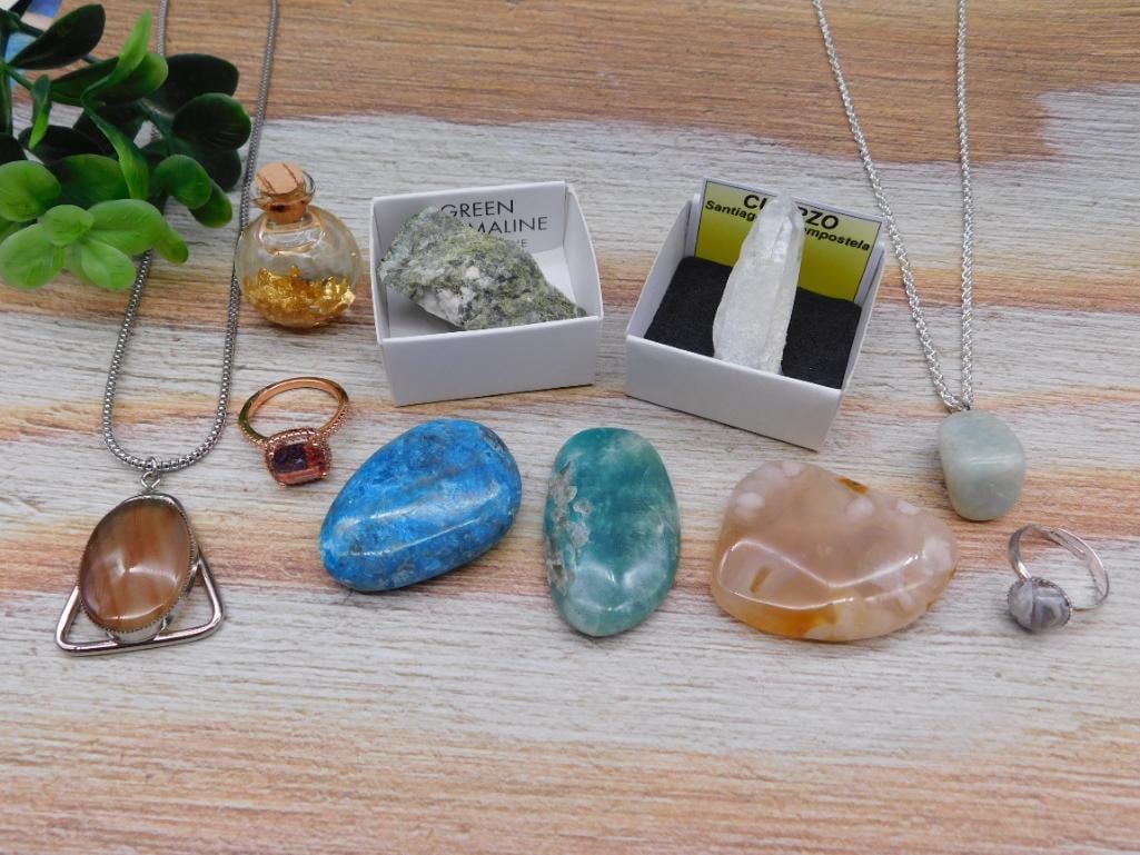 MIXED LOT ROCK STONE LAPIDARY SPECIMEN: MIXED LOT ROCK STONE LAPIDARY SPECIMEN