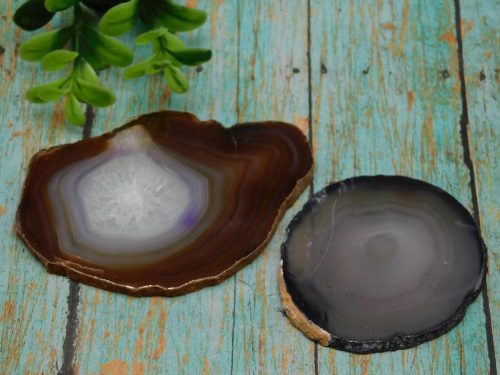 AGATE SLICES ROCK STONE LAPIDARY SPECIMEN (1 of 2)