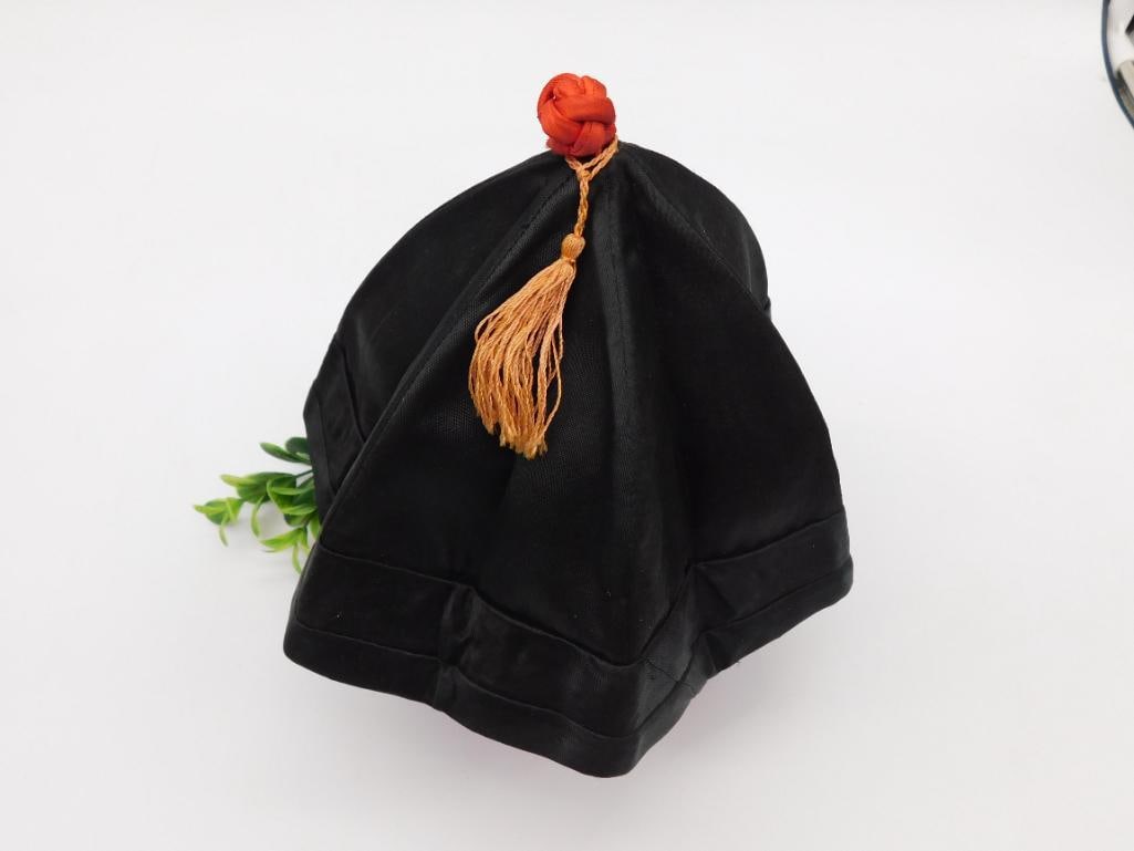 VINTAGE JAPANESE BLACK HAT CAP VINTAGE ANTIQUE: VINTAGE JAPANESE BLACK HAT CAP VINTAGE ANTIQUE