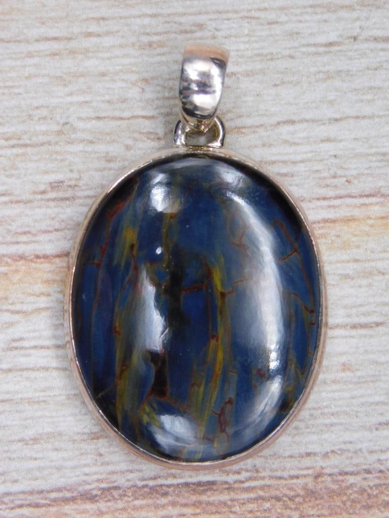 STERLING SILVER PIETERSITE PENDANT ROCK STONE LAPIDARY SPECIMEN (1 of 3)