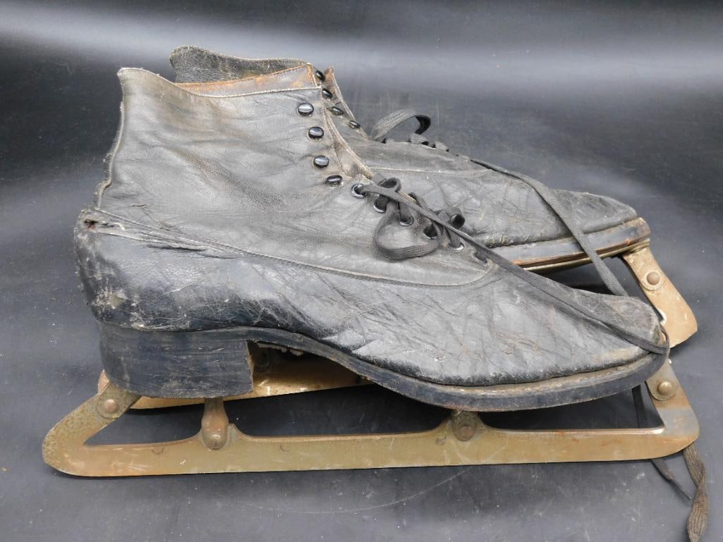 BARNEY & BERRY SPRINGFIELD ICE SKATES VINTAGE ANTIQUE: BARNEY & BERRY SPRINGFIELD ICE SKATES VINTAGE ANTIQUE