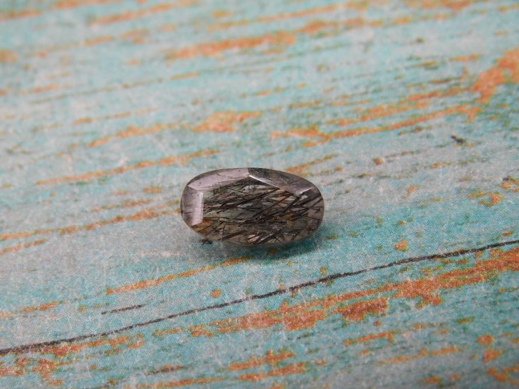 TOURMALATED QUARTZ ROCK STONE LAPIDARY SPECIMEN: TOURMALATED QUARTZ ROCK STONE LAPIDARY SPECIMEN