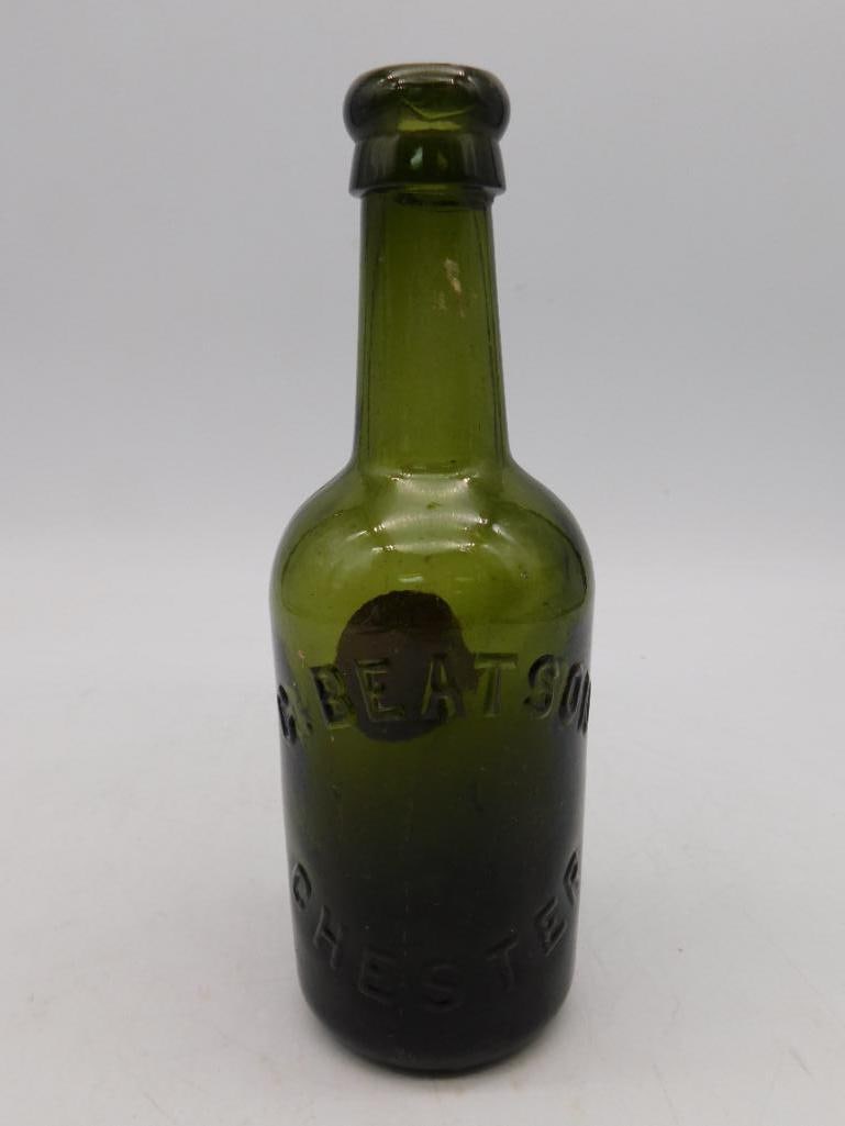 BLOB TOP GREEN GLASS BOTTLE VINTAGE ANTIQUE ADVERTISING: BLOB TOP GREEN GLASS BOTTLE VINTAGE ANTIQUE ADVERTISING