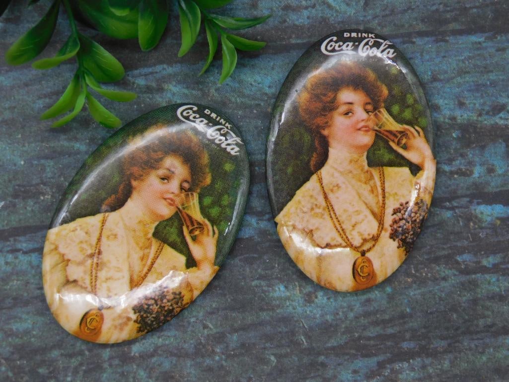 COCA-COLA ADVERTISING POCKET MIRRORS LOT OF 2: COCA-COLA ADVERTISING POCKET MIRRORS LOT OF 2